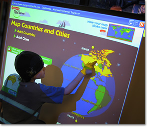GeoGames played on the Smartboard