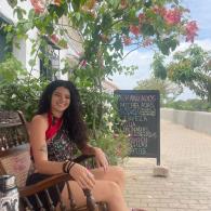 This is me outside a cafe in Mompox, Colombia. 