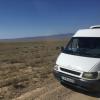 The van on the way to Charyn Canyon