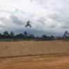 This biker was in first place and did a super big jump! 