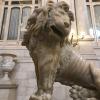 A sculpture of a lion inside the Royal Palace