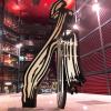 This is the well known sculpture in the entrance courtyard of the museum. It is incredibly tall and makes a statement. It is contemporary in nature and fits well with the rest of the museum. 