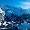 This is a picture of the town we visited to go paragliding. The snow made the city look so beautiful! We were higher than the clouds!