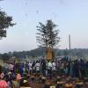 Here you can see the pongal pots where families were preparing the food for their cows while, in the fields, some kids were celebrating with fireworks