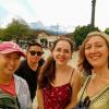 Having fun with friends in Santa Fe's main plaza