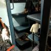 There were three bunks on each side of the train car- not a lot of space to sleep in!