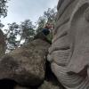 Monet loved climbing on the rocks