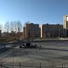 A statue in Ulaanbaatar, taken late in the afternoon