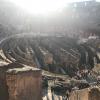 The underground tunnel system in the Roman Colosseum, originally covered by the arena floor