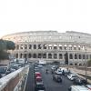 View of the Colosseum from nearby pedestrian bridge
