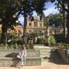 A courtyard in the Alcazar Palace in Seville, Spain