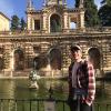 A pond in the gardens of the Alcazar Palace in Seville, Spain