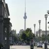 The Fernsehturm, TV tower, is an icon of Berlin