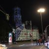 The Altes Stadthaus, Old City Hall, illuminated with the work of KEF!, a German graffiti artist