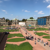 Inside the large Zwinger Palace courtyard