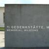 The entrance sign for the memorial and museum at Sachsenhausen
