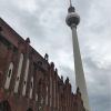 This giant tower is called the Fernsehturm (TV Tower), and it was built in Berlin by the East German government during the 1960s 