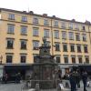 A fountain outside of the Nobel Museum 