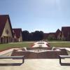 A beautiful fountain in the middle of the school