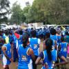 Some of the participants of the run at the starting line