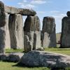 A closer picture of Stonehenge showing the sarsens (large vertical stones) and bluestones (smaller inner stones)