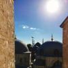 View of the Blue Mosque from the Hagia Sophia Museum in Istanbul, Turkey