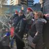 A family with kids dressed up like Zwarte Piet 