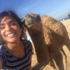The baby camel is smiling at me!