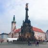 The upper square in Olomouc is filled with monuments and Christmas shops