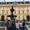 My new friends in the courtyard of the abbey