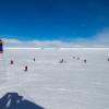 Heading out onto the ice to collect data