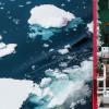 What do you notice about the items on the S.A. Agulhas II as it moves through the Weddell Sea?