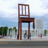 You can find this giant broken chair outside of the U.N., symbolizing opposition to war