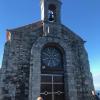 Former monastery on top of of San Juan de Gaztelugatxe where it is customary to ring the bell three times for good luck and to hear the ringing all around the island