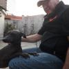 Our neighbor's hairless dog loved meeting my dad