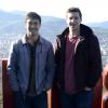 A friend and I in front of Bilbao.