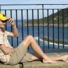 A friend soaks up the sun in San Sebastian.