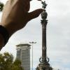 Why did they make the Christopher Columbus statue in Barcelona so small?