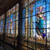 Stained glass windows accentuate the elegance
