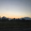 On the bus, I enjoyed watching the sunset over the volcanoes