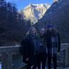 We hiked in a shady valley between mountains, so it was dark, cold and icy