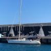 Check out the flags from Spain and the Canary Islands on this sailboat