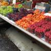 At the Carmel Market, fruits are on display