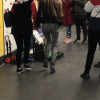People dancing to the tunes of the street violinist 