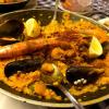 Fish paella, a traditional rice dish found in Spain