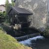 An old water wheel used to make electricity