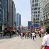 When you cross the street, you'll be at Haeundae Beach in Busan