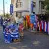 Selling soccer fan merchandise in Montevideo
