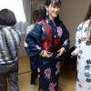 The yukata is a single piece of cloth that has sleeves and is wrapped around the body and secured with an obi