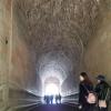 The path to go up inside the mausoleum features a cave-like tunnel